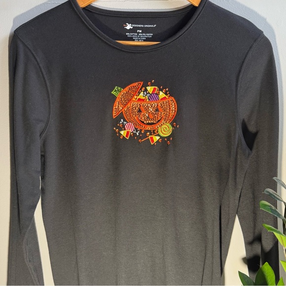 𝗡𝗘𝗪 🎃 Halloween Sequined Jack-o’-lantern Top - Picture 1 of 5